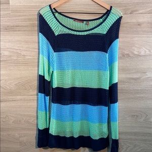 525 America blue striped sweater